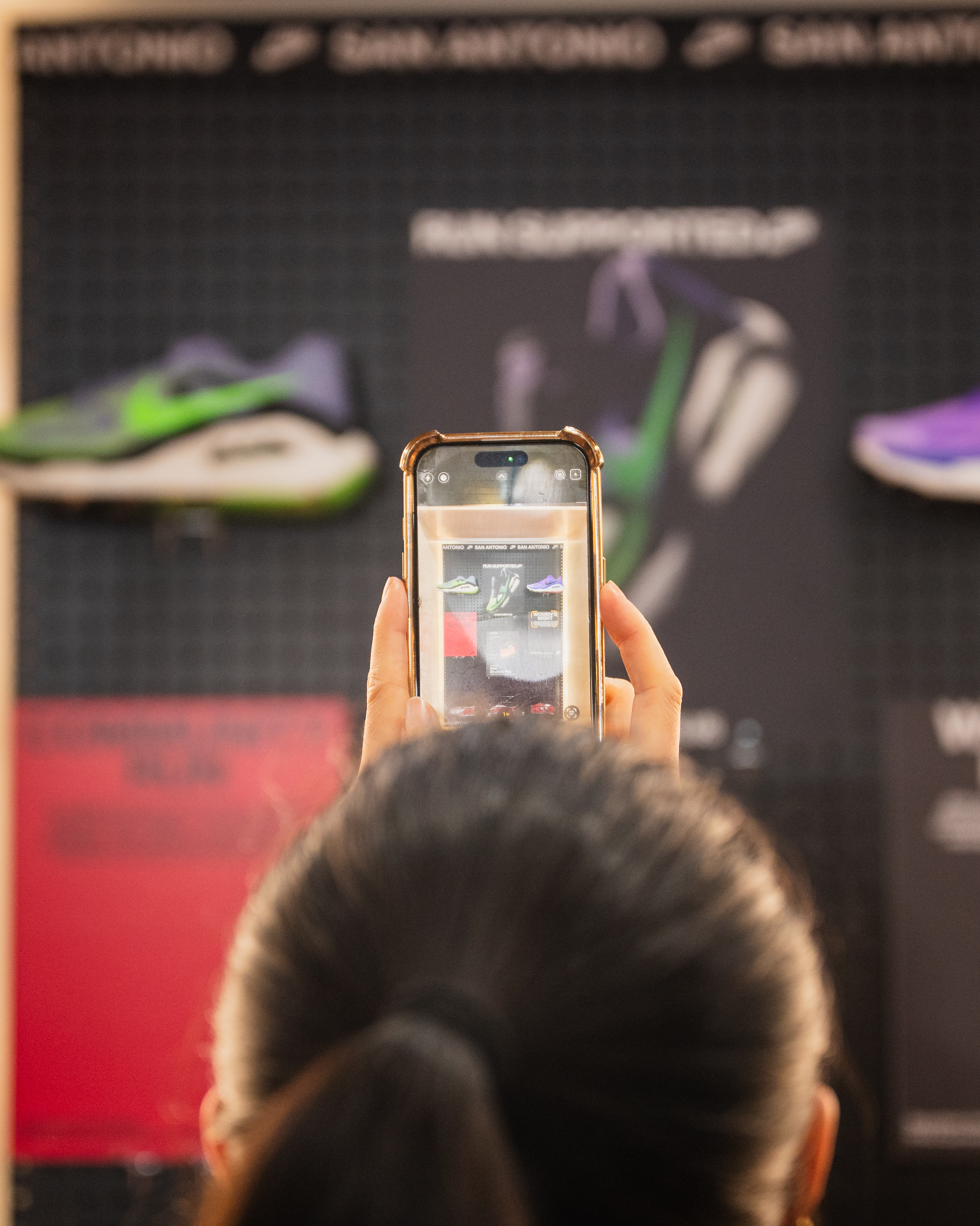 Nike shoe display wall brand activation photography San Antonio